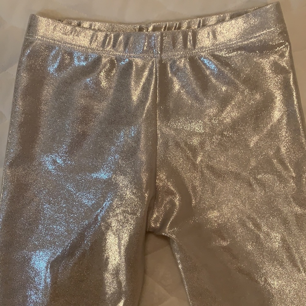 Dori creations metallic silver bike shorts girls size 7 - Picture 2 of 4